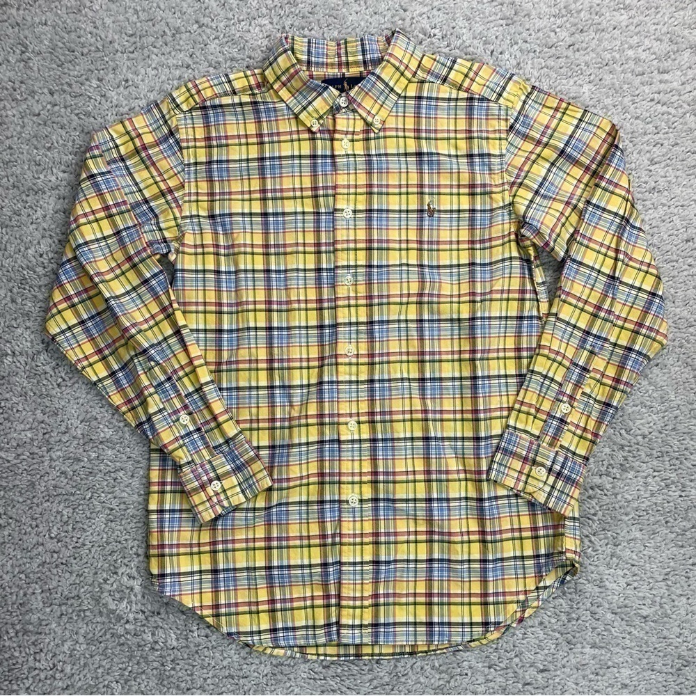 Ralph Lauren Shirt Boys 18 Classic Plaid Button Up Easter Holiday Party Pictures